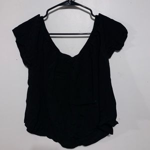 Black off the shoulder crop top